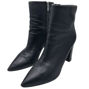Marc Fisher Mlulani Women’s Black Leather Heeled Boots - Size 11